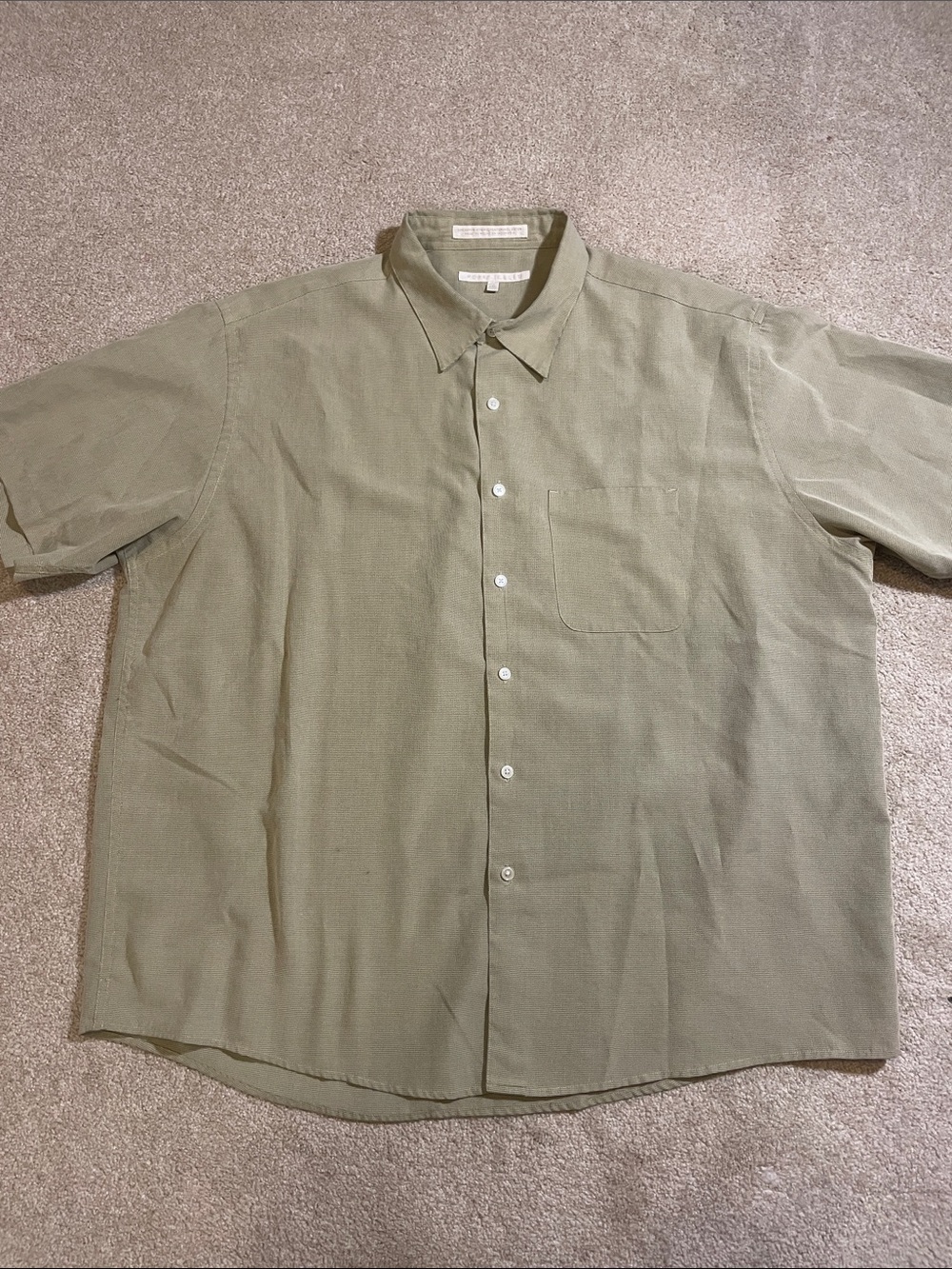 Perry Ellis Short-Sleeve Button-Down Shirt in Olive